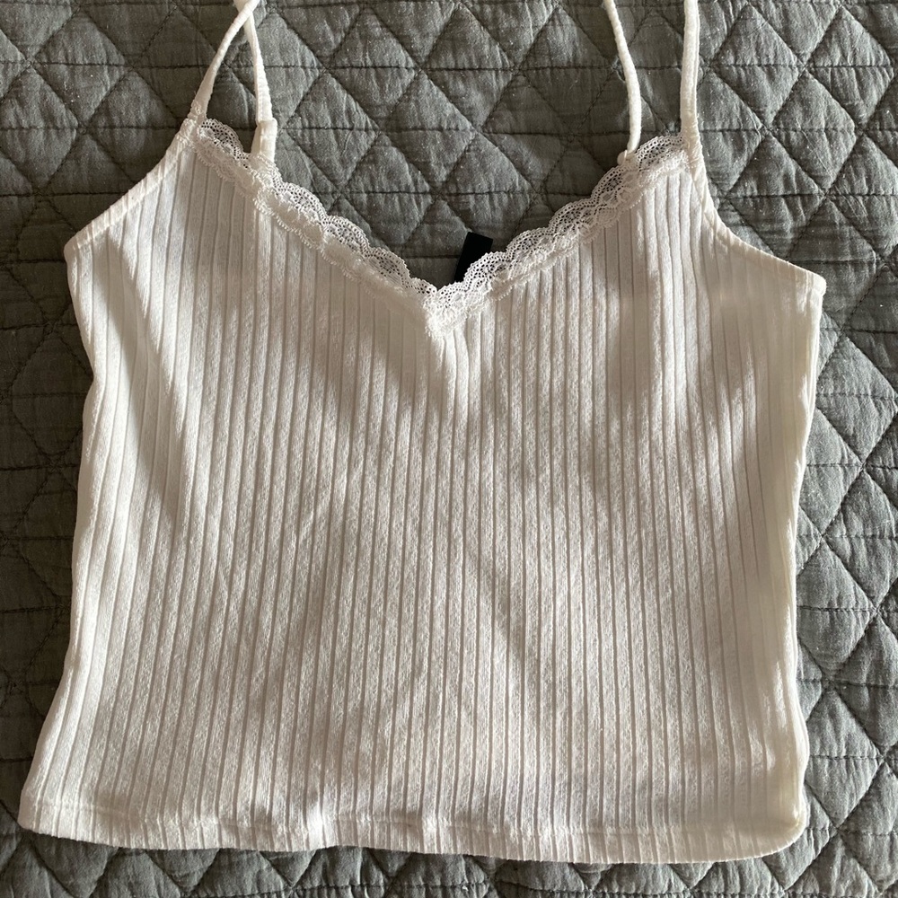 White laced tank top